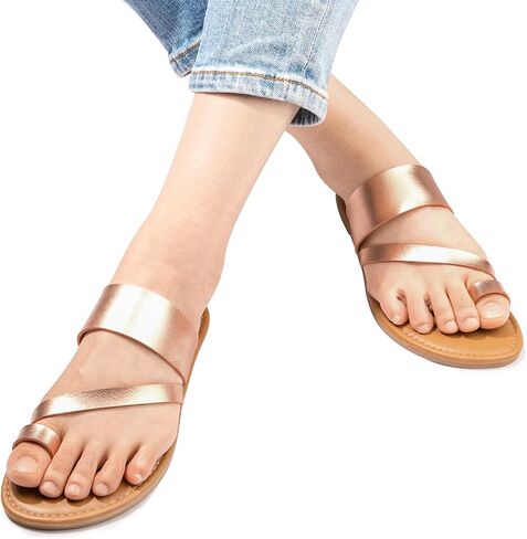 Huayuanwell Women's Slide Sandals Slip On Flat Sandals Flip Flop Thong Sandals Casual Summer Sandals in Saudi Arabia