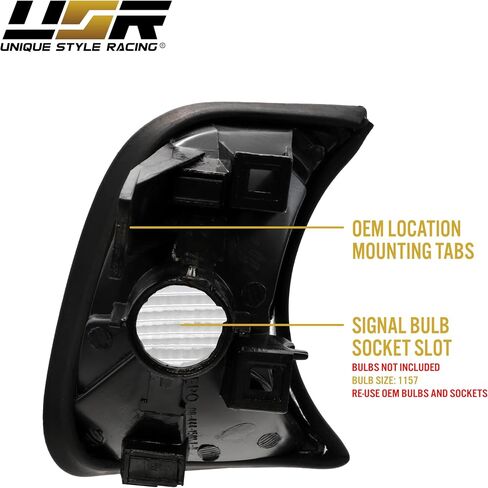 USR 89-96 E34 5-Series Corner Turn Signal Lights – Front Turn Signal Lamps (Left + Right) - Compatible with 1989-1996 BMW 5 Series E34 Sedan and Wagon All Models like 525, 530, 540 & M5 (CLEAR LENS) in Saudi Arabia