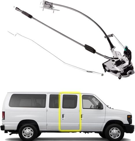Side Hinged Door Latch Assembly compatible for Ford E150 E250 E350 RH Side Door Lock Latch with Cable&Rod in Saudi Arabia