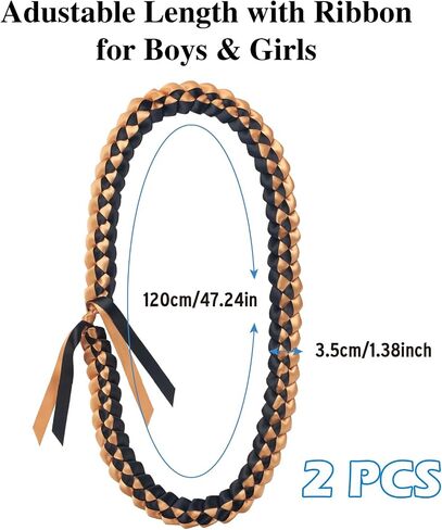 Graduation Lei, Graduation Leis 2025, Graduation Necklace for Class of 2025, 1PC/2PCS/6PCS Braided Ribbon Lei for Graduation Accessories, Grads Parties Decorations in Saudi Arabia