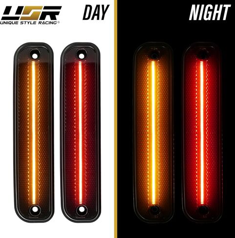 USR 75-80 C/K Series Pickup Side Marker Light – 4pc Front&Rear Parking Lamps (Left + Right) Set - Compatible with 1975-1980 Chevy C/K Pick Up Truck C10, C20 / GMC C15 K15 (SMOKE LENS w/AMBER-RED LED) in Saudi Arabia
