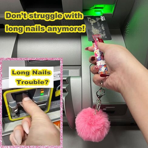 BATUMEYE Credit Card Grabber For Long Nails, Cute Acrylic Debit Bank For Women in Saudi Arabia