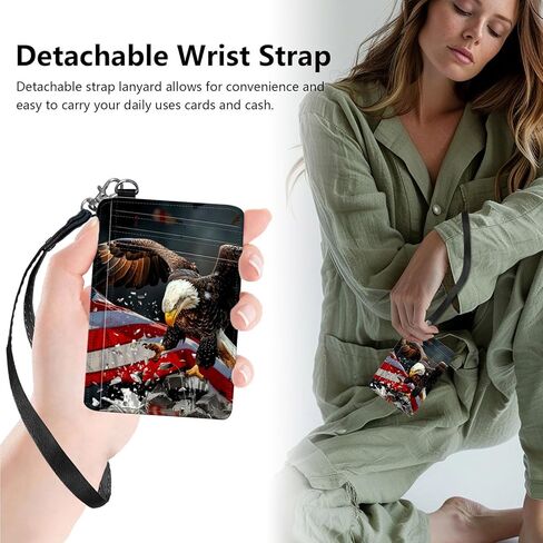 Credit Card Holder Slim Wallet,RFID Wallet Women Front Pocket Small Card Holder Travel Cute Thin Minimalist Card Case Leather Flat Wallet with ID Window&Wrist Strap,Bee Floral Moon in Kuwait