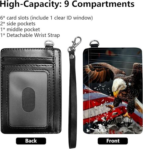 Credit Card Holder Slim Wallet,RFID Wallet Women Front Pocket Small Card Holder Travel Cute Thin Minimalist Card Case Leather Flat Wallet with ID Window&Wrist Strap,Bee Floral Moon in Kuwait