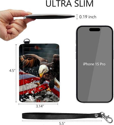 Credit Card Holder Slim Wallet,RFID Wallet Women Front Pocket Small Card Holder Travel Cute Thin Minimalist Card Case Leather Flat Wallet with ID Window&Wrist Strap,Bee Floral Moon in Kuwait