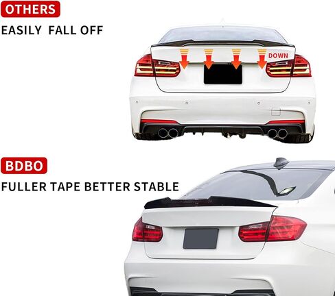 Spoiler Wing Rear Spoiler Compatible with BMW 3 Series F30 F80 M3 Sedan 330i 320i 328i 335i 340i 2013-2018 Trunk Tail Rear Trunk Lid,Glossy Black - PSM Style in Saudi Arabia