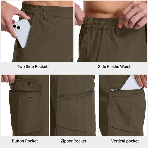 Jessie Kidden Mens Stretch Casual Lightweight Water Resistant Quick Dry Cargo Fishing Hiking Shorts in Saudi Arabia