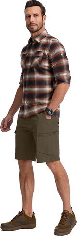 Jessie Kidden Mens Stretch Casual Lightweight Water Resistant Quick Dry Cargo Fishing Hiking Shorts in Saudi Arabia