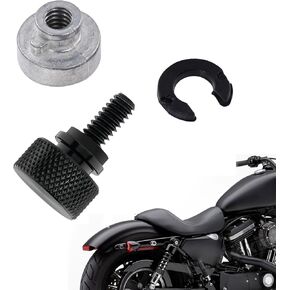طقم ومقعد دراجة نارية ، 1/4-20 المسمار الخلفي المقاوم للصدأ ، متوافق مع Harley Davidson 1996-2024 Sportster ، Dyna ، Softail (Black)