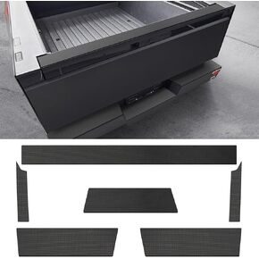 Rear Bumper Tailgate Protector Cover for Tesla Cybertruck 2023 2024 2025, Anti-Scratch Truck Bed Step Guard, TPE Sill Molding Cap Trim, Durable Cybertruck Accessories, Easy to Install, Black