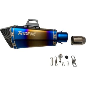 Akrapovic Universal Cut Hexa ، زلة من الفولاذ المقاوم للصدأ على كاتم الصوت العادم 36-51 ملم أنابيب كاتم الصوت لجميع الدراجات/الدراجة النارية (Multi)