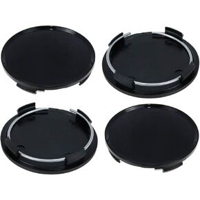 63mm Wheel Rim Hub Center Covers Center Caps Replacement 60mm Lug to Lug (Black) - 4Pcs