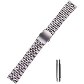 flat end 18mm 19mm 20mm jubilee with double button buckle stainless steel watch bracelet fit for rlx skx watch