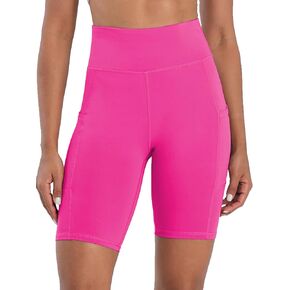High Waisted Biker Shorts for Women with Pockets Tummy Control Yoga Workout 8" Bike Shorts for Athletic Gym Running