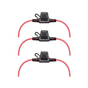 VANTRONIK Waterproof Inline Fuse Holder 3 Pack for MINI ATM Blade Fuse in Vehicle/Boat/RV/Tractor, 16 Gauge AWG Wire 12 Inches Long