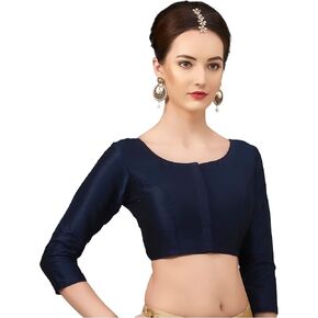 مصمم نسائي بلوزة ساري طويلة الأكمام - REDYMADE ART ART SILK SAREE PLOUSE GOLD