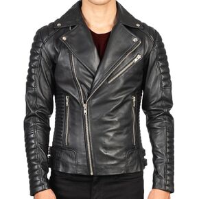 Genuine Lambskin Mens Leather Jacket - Soft and Lightweight Leather Classic Jacket for Men 2024-2025