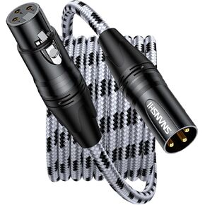 snanshi 2pack xlr الكابلات 6.6ft، xlr كابل الميكروفون، النايلون مضفر، مطلية بالذهب، متوازن xlr ذكر إلى أنثى كابل الميكروفون للتسجيل، مكبر الصوت، نظام السلطة الفلسطينية، استوديو المنزل in Kuwait