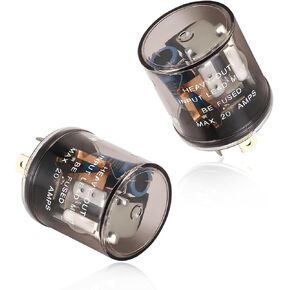 2 PCS LED Flasher Relay, 12V Heavy Duty 2 Pin Electronic Turn Signal Light Relay, Two Prong Relay Fixes Turn Signal Bulbs Hyper Flash for Car Motorcycle Truck, Car Accessories