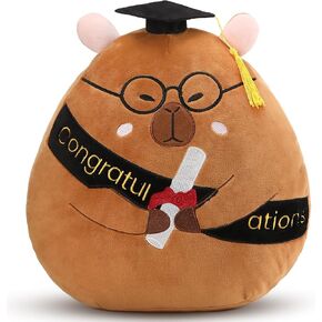 10 Inch Graduation Season Cow Plush Stuffed Animal Cow with Graduation Hat, Diploma and Sash, Graduation Gift for Friend, Relatives
