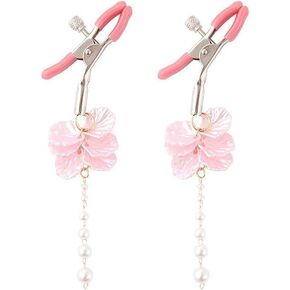 Stainless Steel Nipple Pearl Chain Clip for Women Non-Piercing Adjustable Pearl Chain Body Clips Jewelry