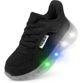 YESKIS Toddler Light Up Shoes Boys Girls Lightweight Breathable Mesh Non-Slip Running Sneakers for Toddler and Little Kid