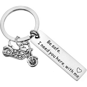 Drive Safe Keychain Gifts for Motorcycle Biker Key Chain Christmas Presents for Boyfriend Husband Dad Son Girlfriend