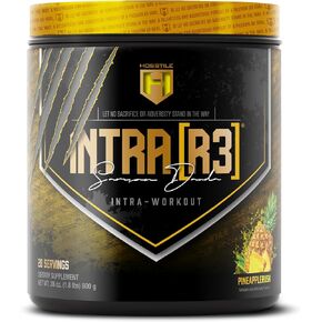 Hosstile intra [R3] مسحوق التمرين ، و intra intra carb ، و EAA & BCAA Drink ، وتعزيز الطاقة والتحمل ، وتحسين استرداد العضلات ، وبناء العضلات الهزيلة ، وذرعة الأناناس ، 20 جبة
