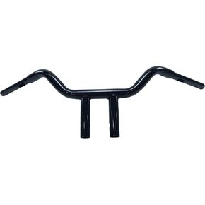 Gloss Black Bold Strong Style T-Bar Handlebar Drag Bar 1-1/4'' Diameter Rise for Harley Softail Dyna Heritage Slim FLS Sportster 883 XL1200 Touring Road King FLST FXST