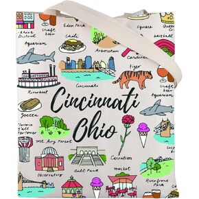 Cincinnati Ohio Tote Bag Cincinnati Ohio Gifts Cincinnati Souvenir Gift Cincinnati Welcome Gift Cincinnati Travel Shoulder Bag