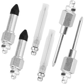 6pcs Grease Gun Needle Accessory Set, Including 2 Grease Needle Nozzles 2 Grease Needle Dispenser 2 Rubber Nipple Adapter Injector Needle Tip Fitting Coupler Tool for Narrow Tight Spaces