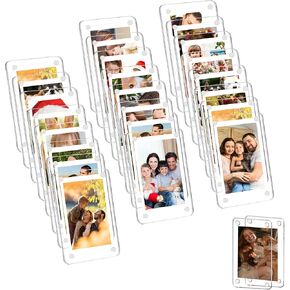 24 حزمة إطار صورة أكريليك مغناطيسي للثلاجة ، 2.36x3.54 بوصة الإطار بولارويد ، إطار صورة مزدوج الثلاجة المغناطيس لفوفيلم instax mini ، إطار عرض صورة واضح in Kuwait