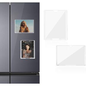 2 Pcs Magnet Picture Frames for Fridge,Large Acrylic Fridge Magnetic Frame 8.4x11 and 11.8x8.3 Inches Clear Magnetic Frame for Display Locker, Photo Board, Art Display, Sign Holder and Schedule