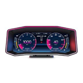 Obd2 Gauge Display P4, Heads Up Display for Cars, GPS Speedometer with Speed, Slope Meter, Turbo Meter, Colorful Ambient Light, Overspeed Alarm, Digital Speedometer Suitable for All Cars