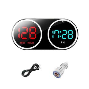 New HUD GPS Digital Speedometer, Head Up Display Speed&Time, Multifunction Speedometer Universal for All Vehicle Car Truck SUV Motorcycle, USB Cable Plug & Play (7 Color MP/H KM/H)