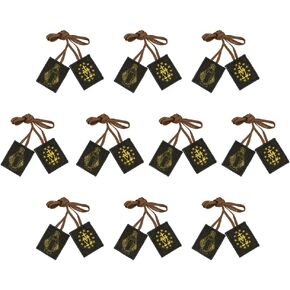 Pack of Ten Brown Scapulars with Gold-Tone Embroidery | Classic Marian Devotion | Great Catholic Gift for First Holy Communion, Confirmation, Weddings, and Ordination
