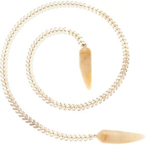 14K Gold Plated Cool Face Chain with Crystals Pendant Necklace Headpiece Accessories On Nose Costume Body Jewelry for Halloween Christams Party