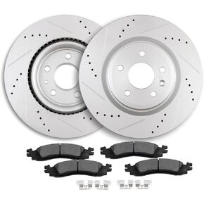 ECCPP 54171 D1158-8268 Front 2pcs Brake Rotors + 4pcs Pads Fit For Ford For Explorer 2011-2019,For Ford For Flex 2011-2019,For Ford For Taurus 2010-2019 Brake Kit