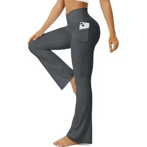 Yoga Pants Women, Flare Leggings for Women with Pockets Crossover High Waisted Bootcut Yoga Pants