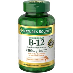 Natures Boun Ty Vitamin B-12 2500 MCG ، 300 Seiss Solding Sablets