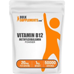 plksupplements.com فيتامين B12 مسحوق ميثيل كوبالامين - 1 ٪ B12 ميثيل كوبالامين ، ملحق B12 الأساسي B12 ، خالي من الغلوتين ، 20 ملغ لكل وجبة ، 50 غ (1.8 أوقية) (حزمة 1)