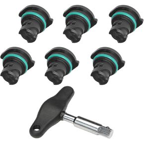 DPTOOL Oil Drain Plug 7 Pack Kit Compatible with GM Chevrolet Cadillac 2019-2021 Oil Pan Drain Plug with Oil Drain Plug Removal Tool Replace 12713651 55498782