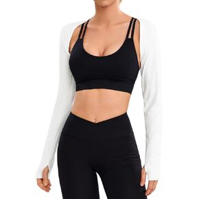 Totatuit Women's Long Sleeve Open Front تجاهل بوليرو تجريب أعلى محصول رياضة Cardigan