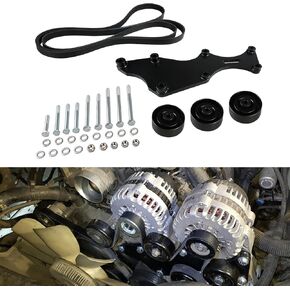 Bevinsee LS Triple Alternator Bracket Kit Compatible with GM 4.8L 5.3L 6.0L 6.2L Vortec V8 Engine 2000-2013 Compatible with Chevy Silverado Tahoe Suburban