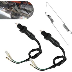 2 PCS Motorcycle Switch Spring Kit, 2 Wire Golf Cart Brake Light Switch, Replacement Accessory for Motorcycle Brake Light Switch, Universal for Most Cars Motorcycles (Black)