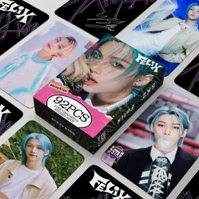 Stray Kids Photocards 92 Pcs Kpop Photocards Felix Album Merch 60 Pcs Lomo Cards and 32 Pcs Stray Kids Stickers
