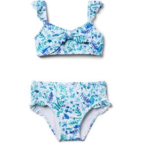 Janie and Jack Girls' Tie Front Two Piece Swim (Toddler/Little Big Kid)