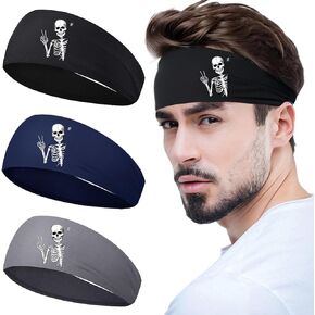3Pcs Men Sports Headbands Sweat Bands for Men Women Sweatbands