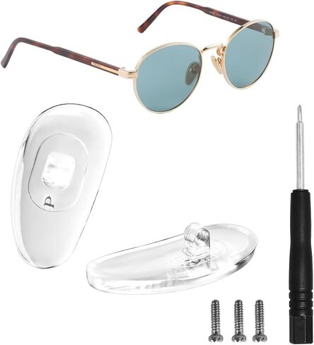 Replacement Screw-in Nose Pads for Prada Eyeglasses/Sunglasses.14.5mm.with Screw and Screwdriver (Silver) in Saudi Arabia