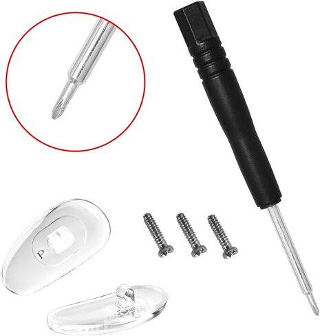 Replacement Screw-in Nose Pads for Prada Eyeglasses/Sunglasses.14.5mm.with Screw and Screwdriver (Silver) in Saudi Arabia